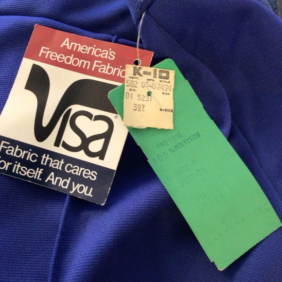 NWT Vintage Womens Blue 1980’s Polyester High Waist Shorts Size 14 - Picture 6 of 7